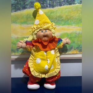 Cabbage Patch Kids Girl Doll Clown Circus Blonde Blue Eyes Dimple Vintage 80s